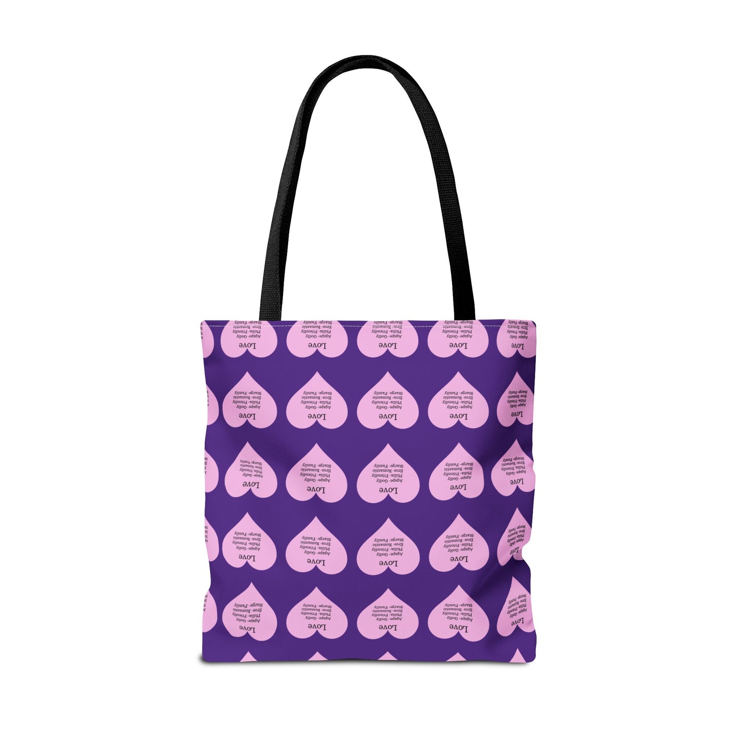 Pink Hearts Tote Bag (Purple)