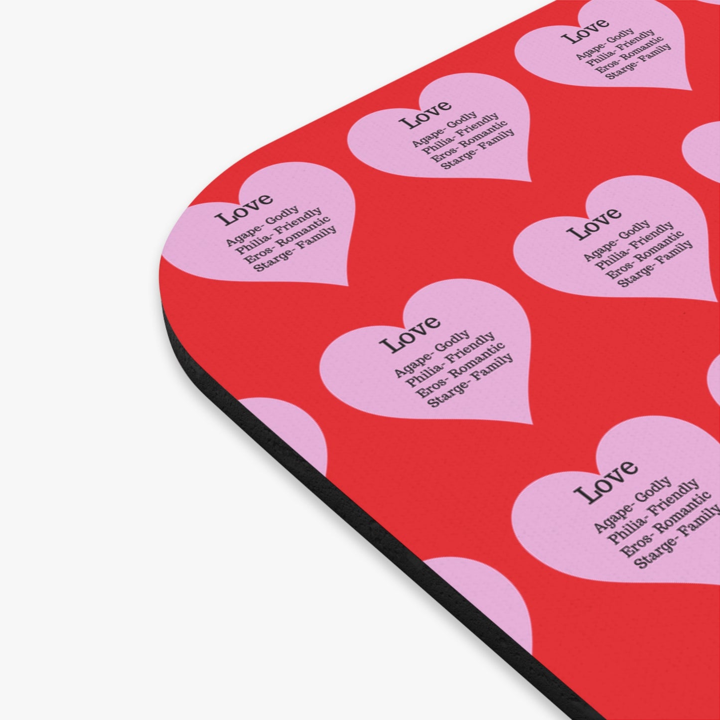 The Four Loves Mouse Pad Pattern Look (Red)
