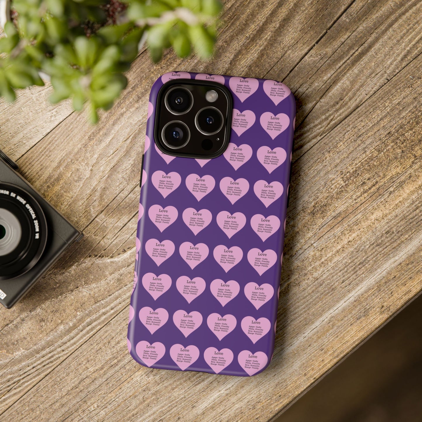 Hearts-A-Flutter Phone Case (iPhone, Google Pixel)(Purple)