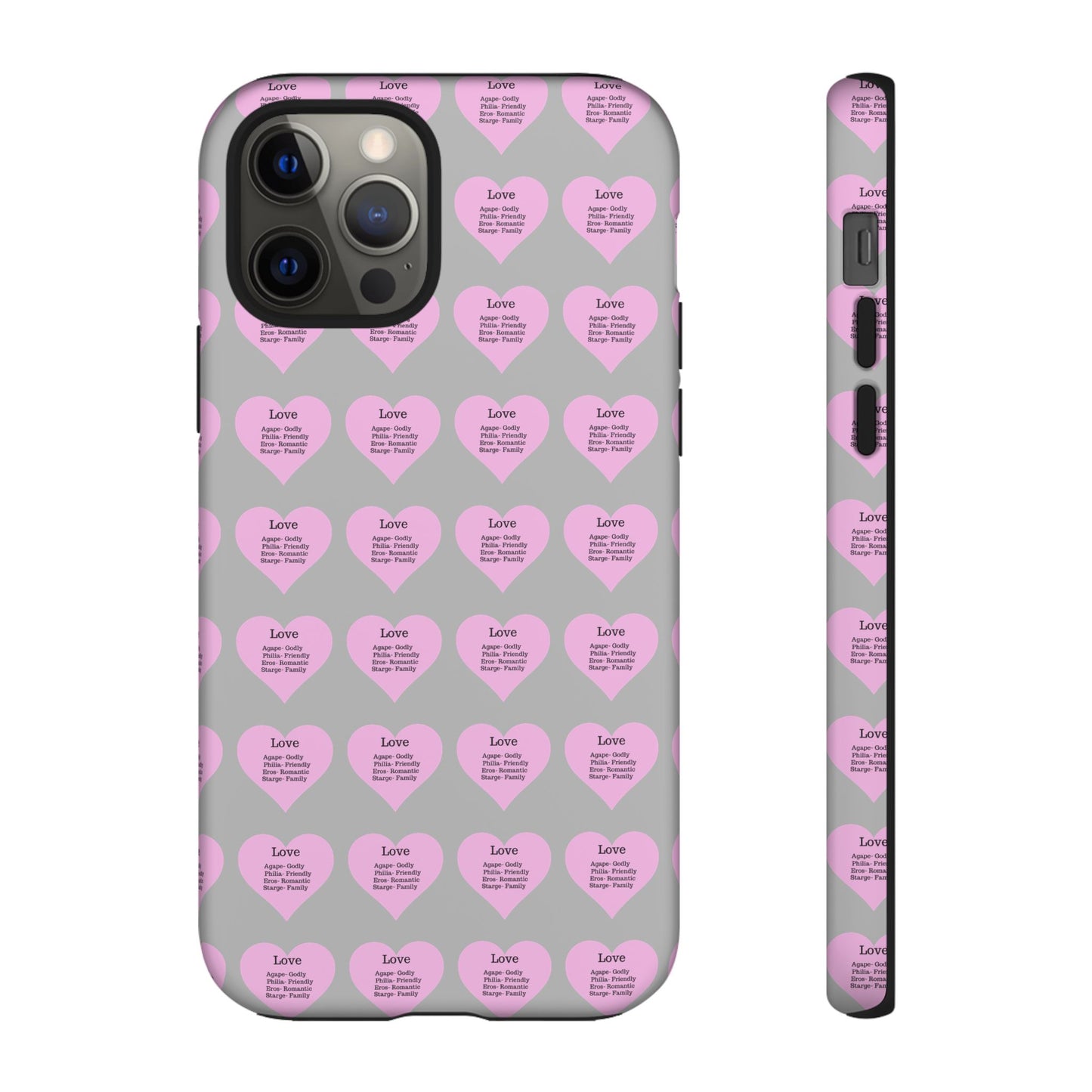 Hearts-A-Flutter Phone Case (iPhone, Google Pixel)(Light grey)