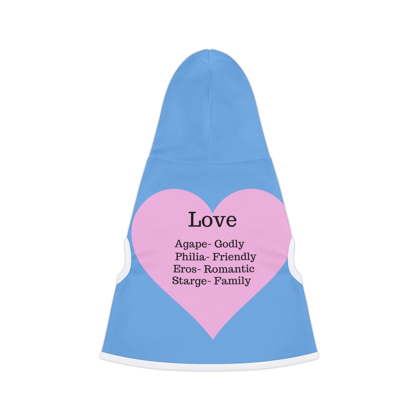 Charming Heart Pet Hoodie (Light blue)