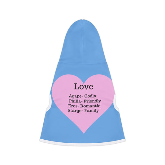 Charming Heart Pet Hoodie (Light blue)