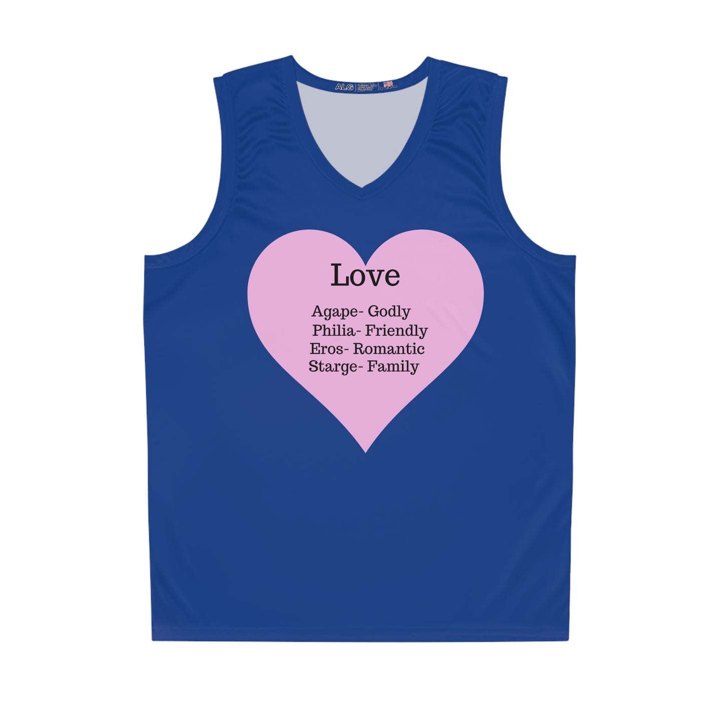 Love Heart Basketball Jersey (Dark Blue)