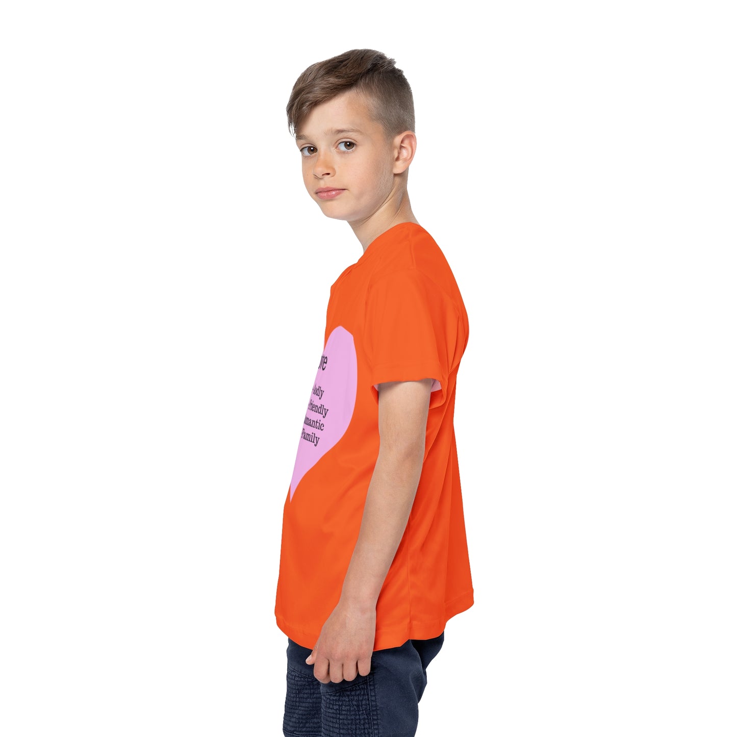 Types of Love Heart Kids Performance Jersey (Orange)