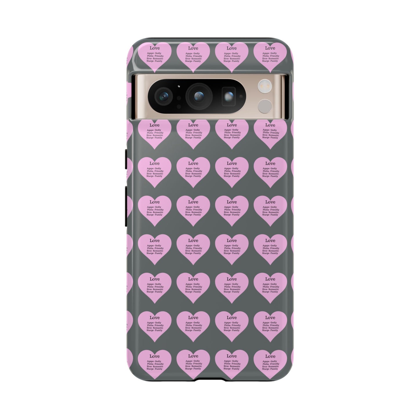 Hearts-A-Flutter Phone Case (iPhone, Google Pixel)(Dark grey)