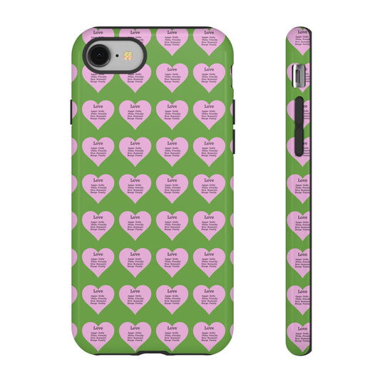 Hearts-A-Flutter Phone Case (iPhone, Google Pixel)(Green)
