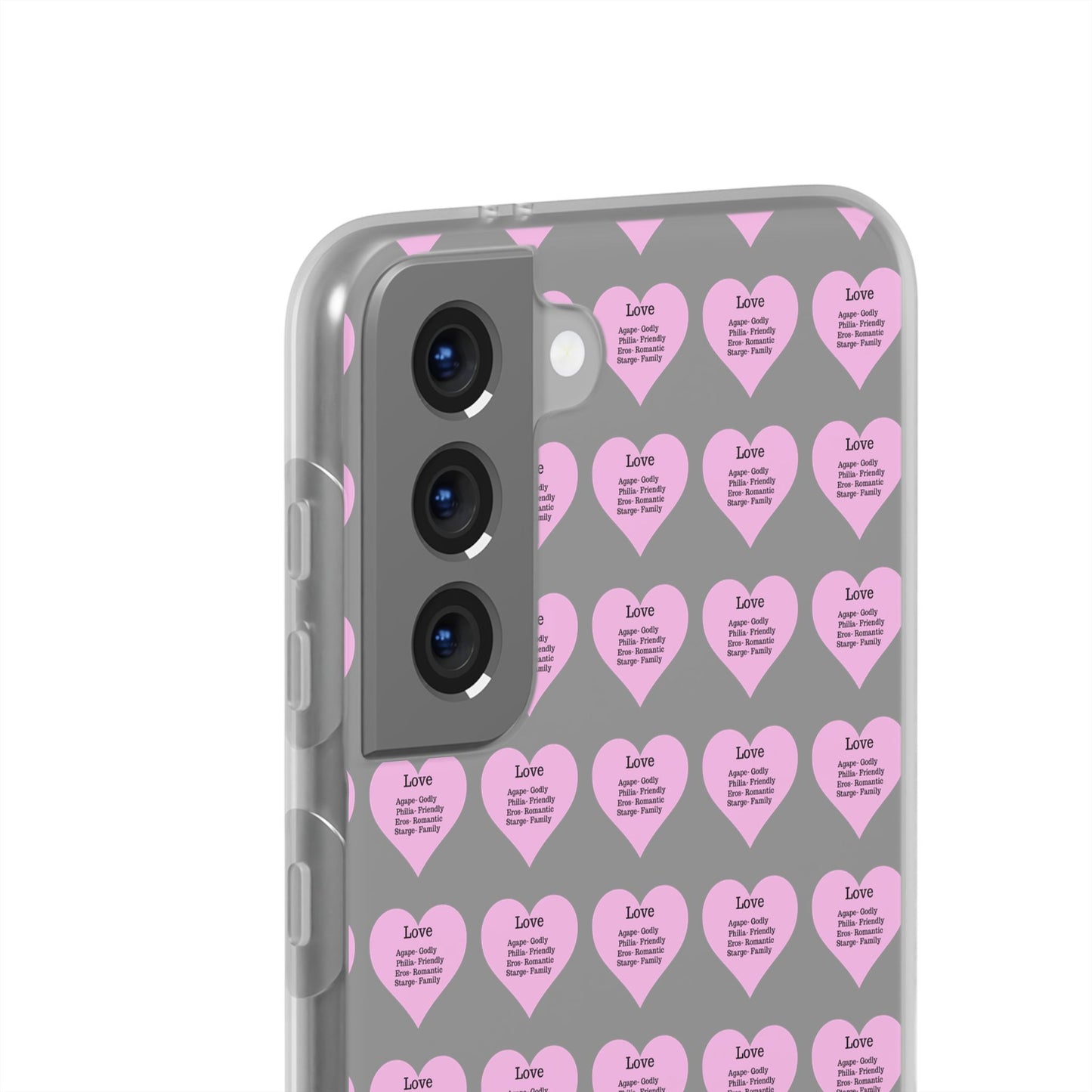 Pink Hearts Transparent Phone Case