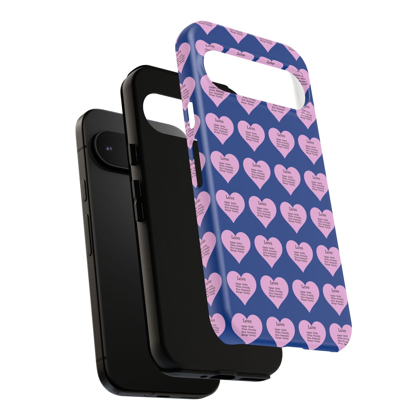 Hearts-A-Flutter Phone Case (iPhone, Google Pixel)(Dark blue)