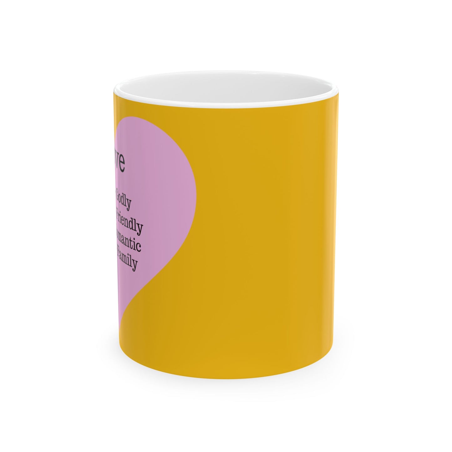 Charming Heart Ceramic Coffee Mug (Yellow)