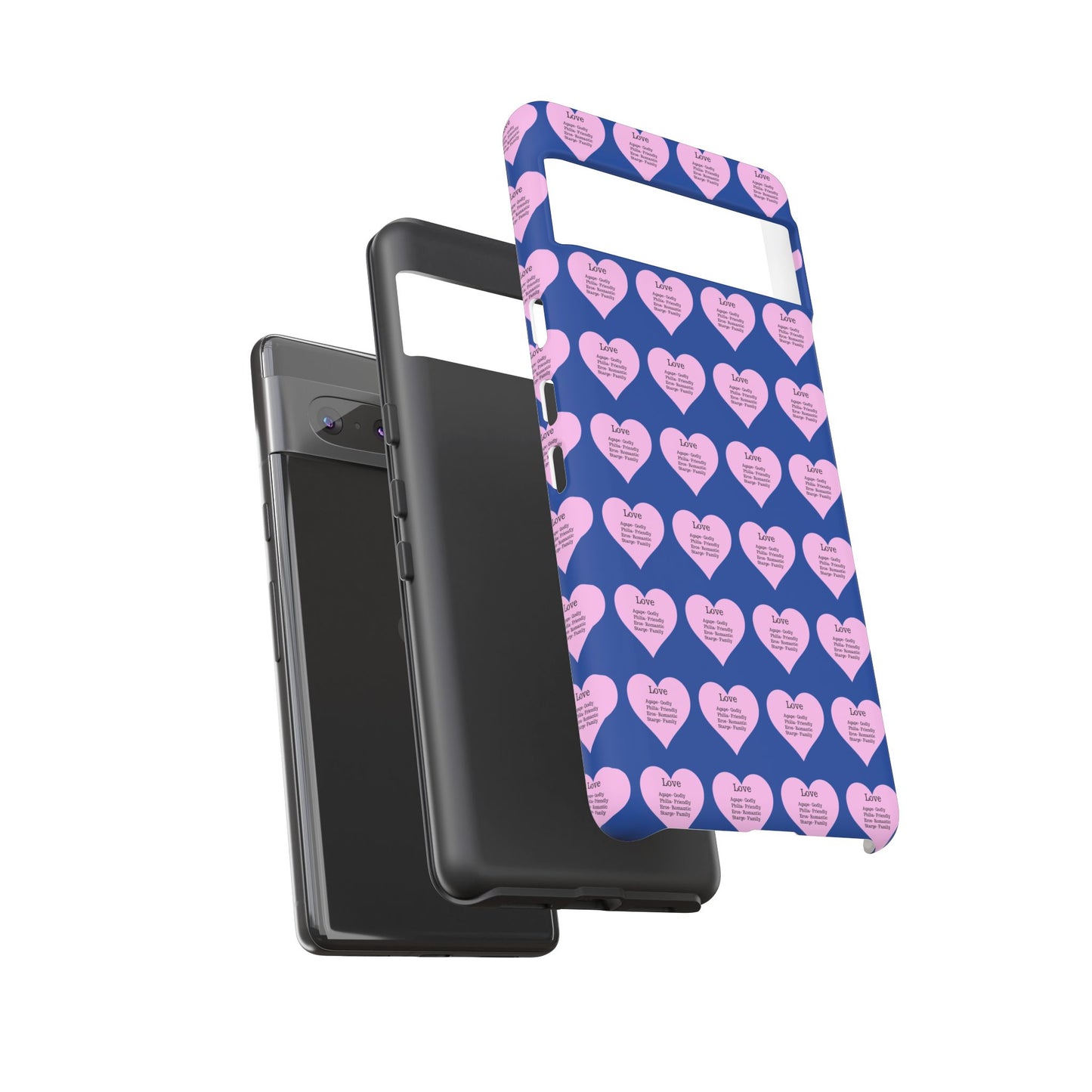 Hearts-A-Flutter Phone Case (iPhone, Google Pixel)(Dark blue)