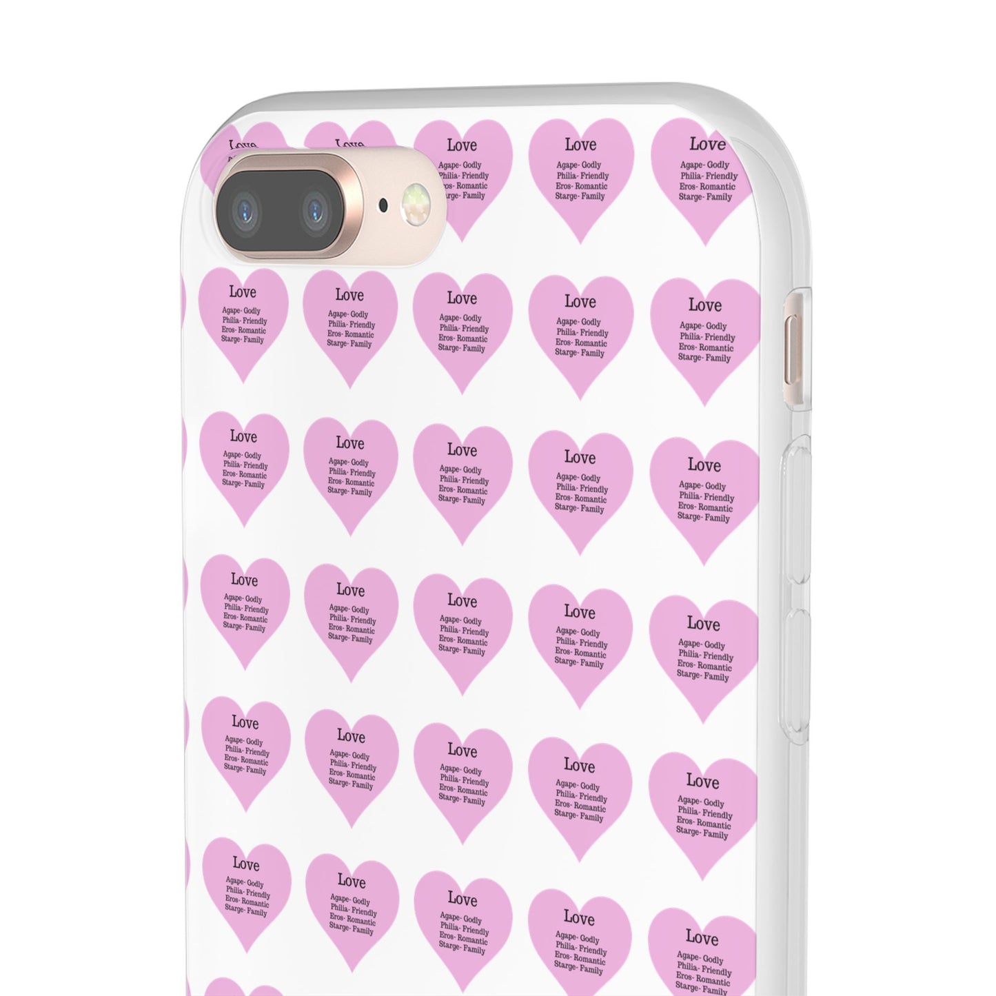 Pink Hearts Transparent Phone Case