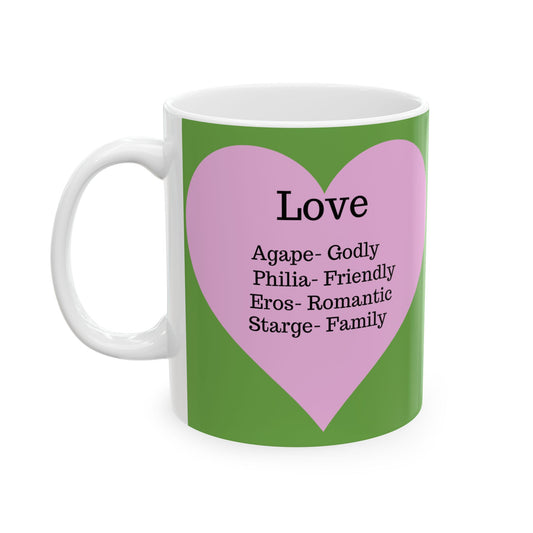 Charming Heart Ceramic Coffee Mug (Green)