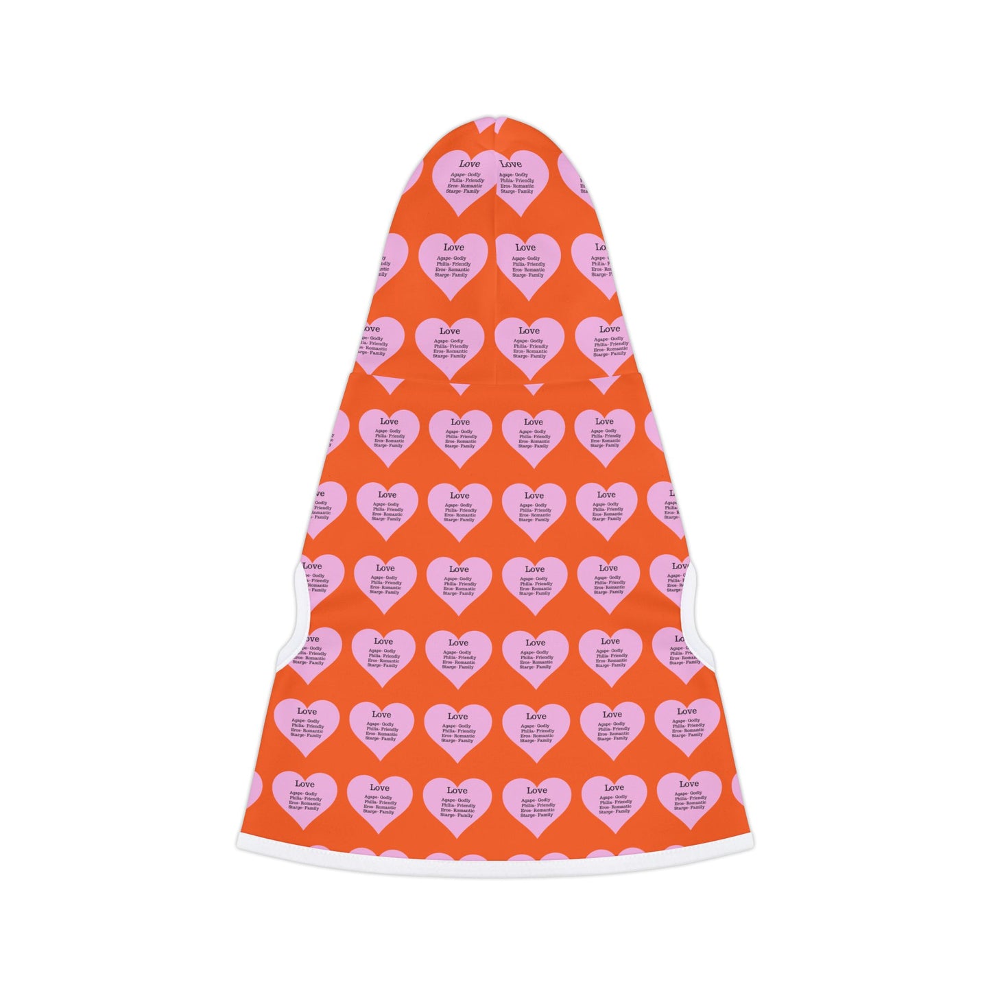 Charming Heart Pet Hoodie Pattern (Orange)