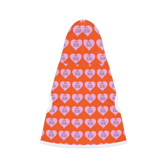 Charming Heart Pet Hoodie Pattern (Orange)