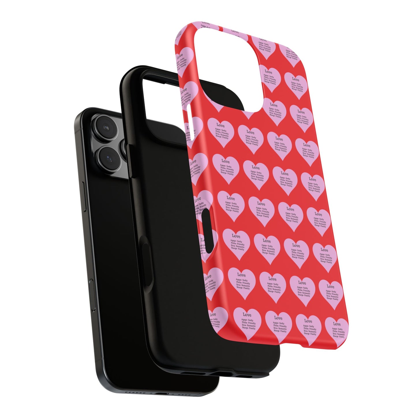 Hearts-A-Flutter Phone Case (iPhone, Google Pixel)(Red)