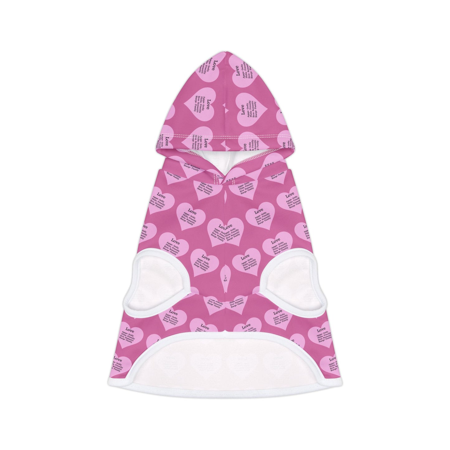 Charming Heart Pet Hoodie Pattern (Light pink)