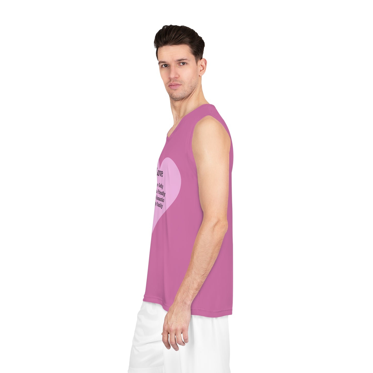 Love Heart Basketball Jersey (Light Pink)