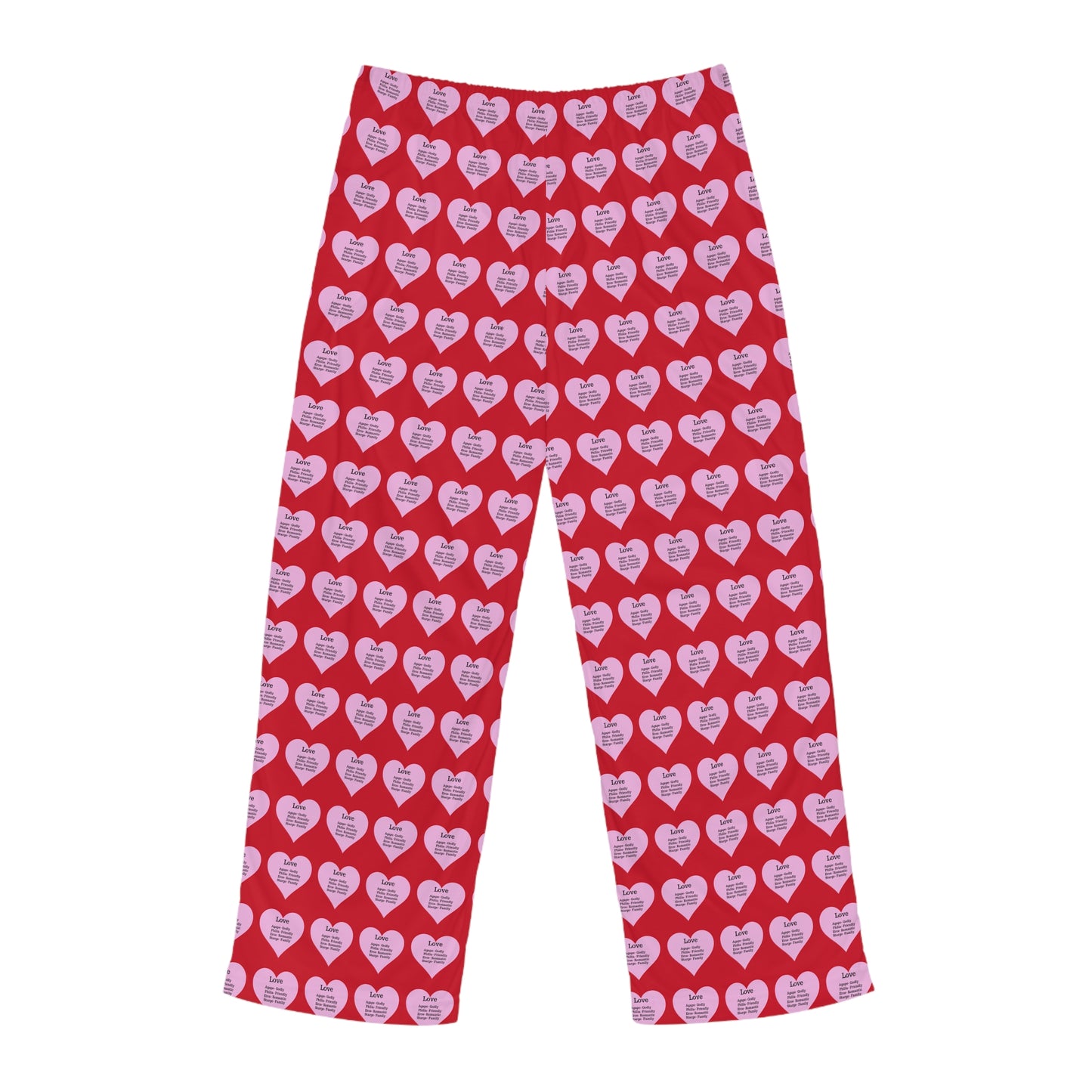 Men's All-Over Print Pajama Pants (Dark Red)
