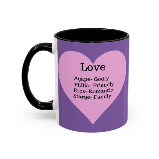 Charming Heart Accent Coffee Mug (Light purple)