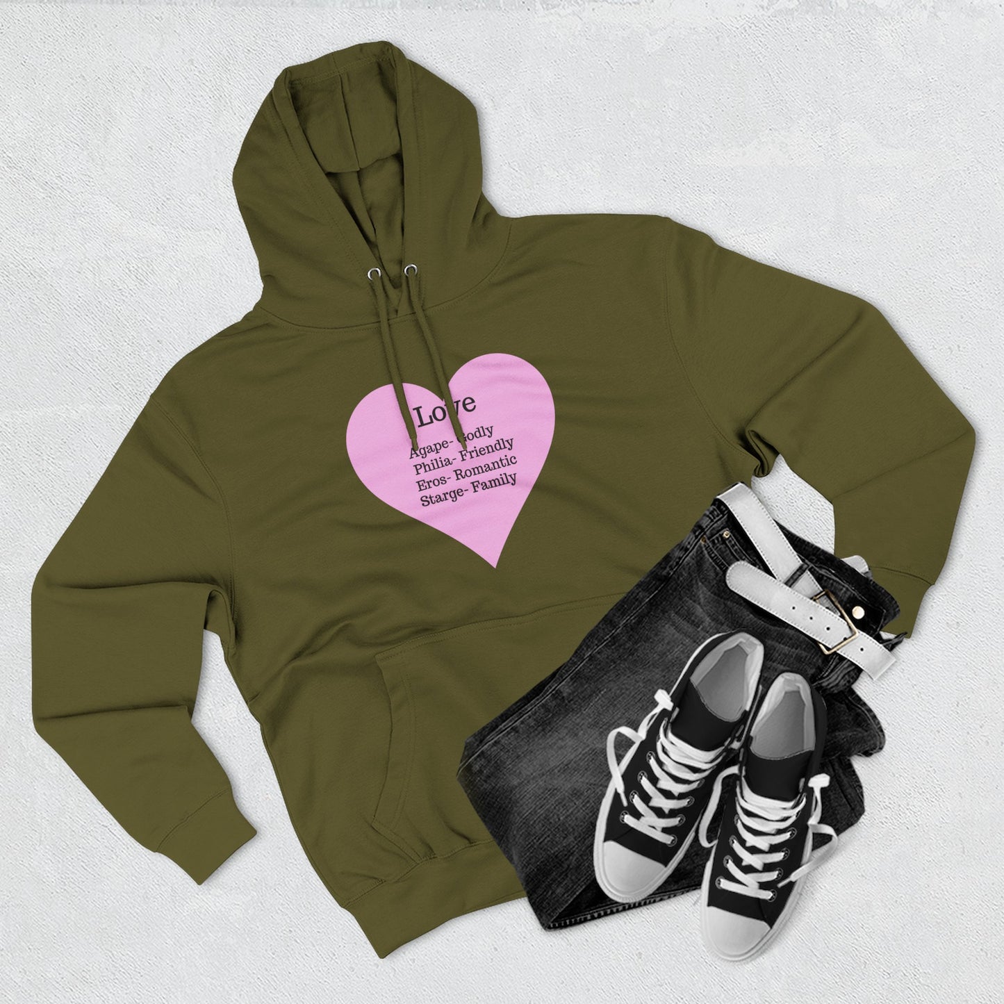 Cozy Heartfelt Love Fleece Hoodie | Soft Three-Panel Everyday Comfort