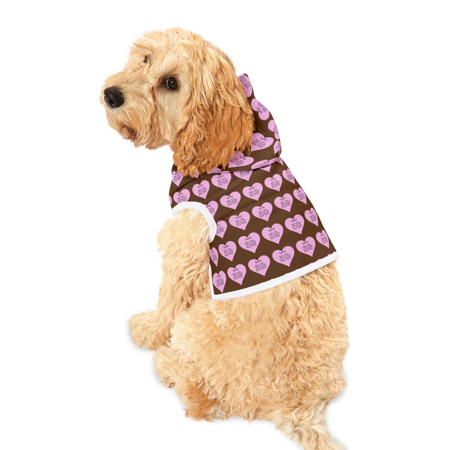 Charming Heart Pet Hoodie Pattern (Brown)