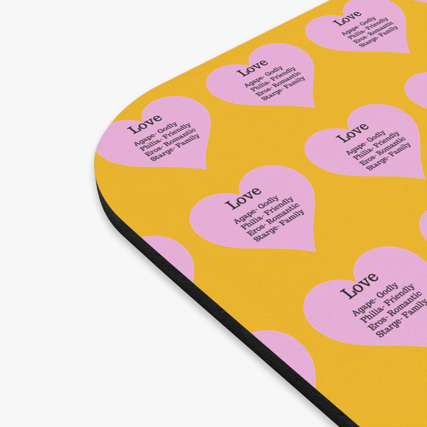 The Four Loves Mouse Pad Pattern Look (Yellow)