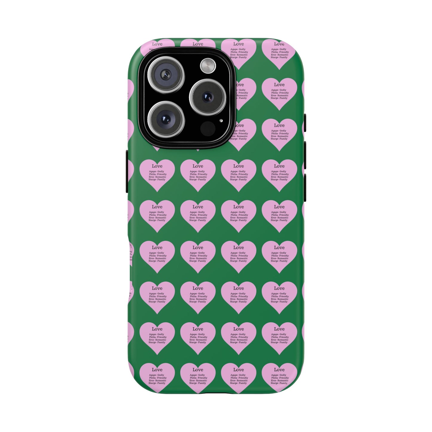 Hearts-A-Flutter Phone Case (iPhone, Google Pixel)(Dark green)