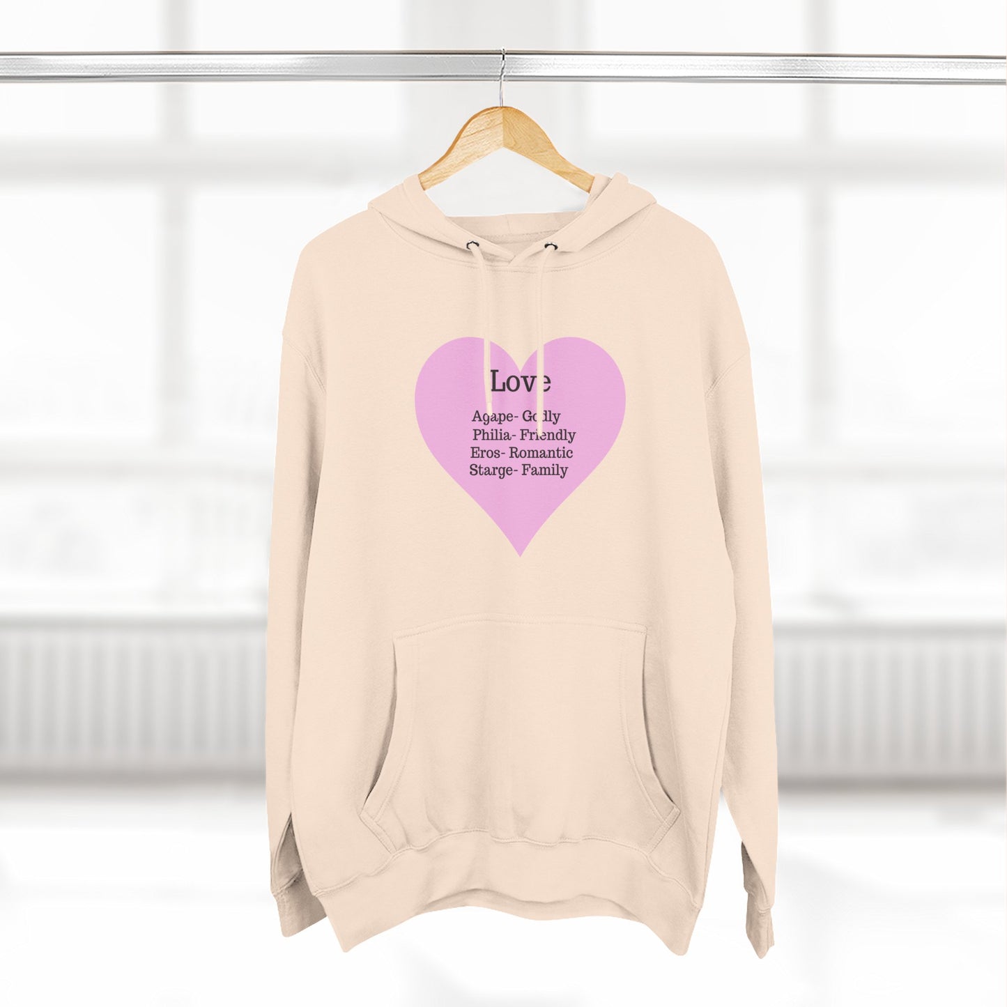 Cozy Heartfelt Love Fleece Hoodie | Soft Three-Panel Everyday Comfort
