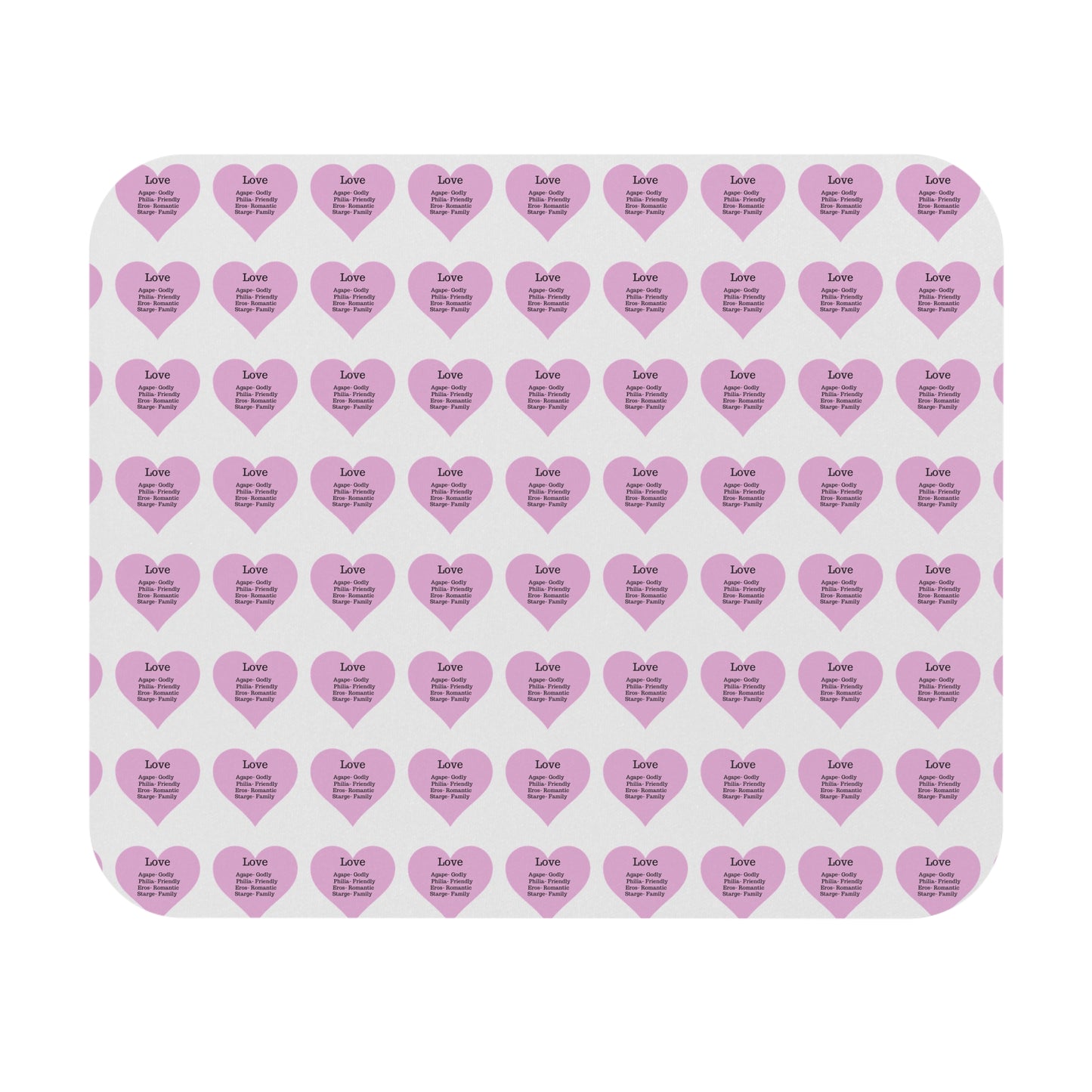 The Four Loves Mouse Pad Pattern Look (White)