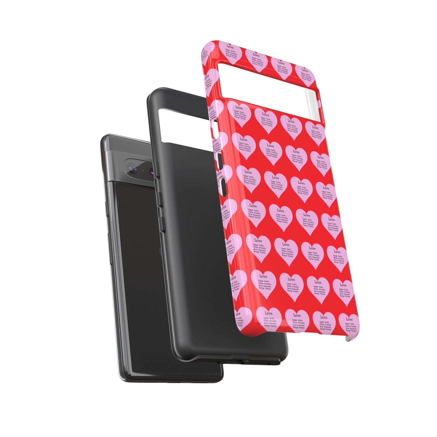Hearts-A-Flutter Phone Case (iPhone, Google Pixel)(Red)