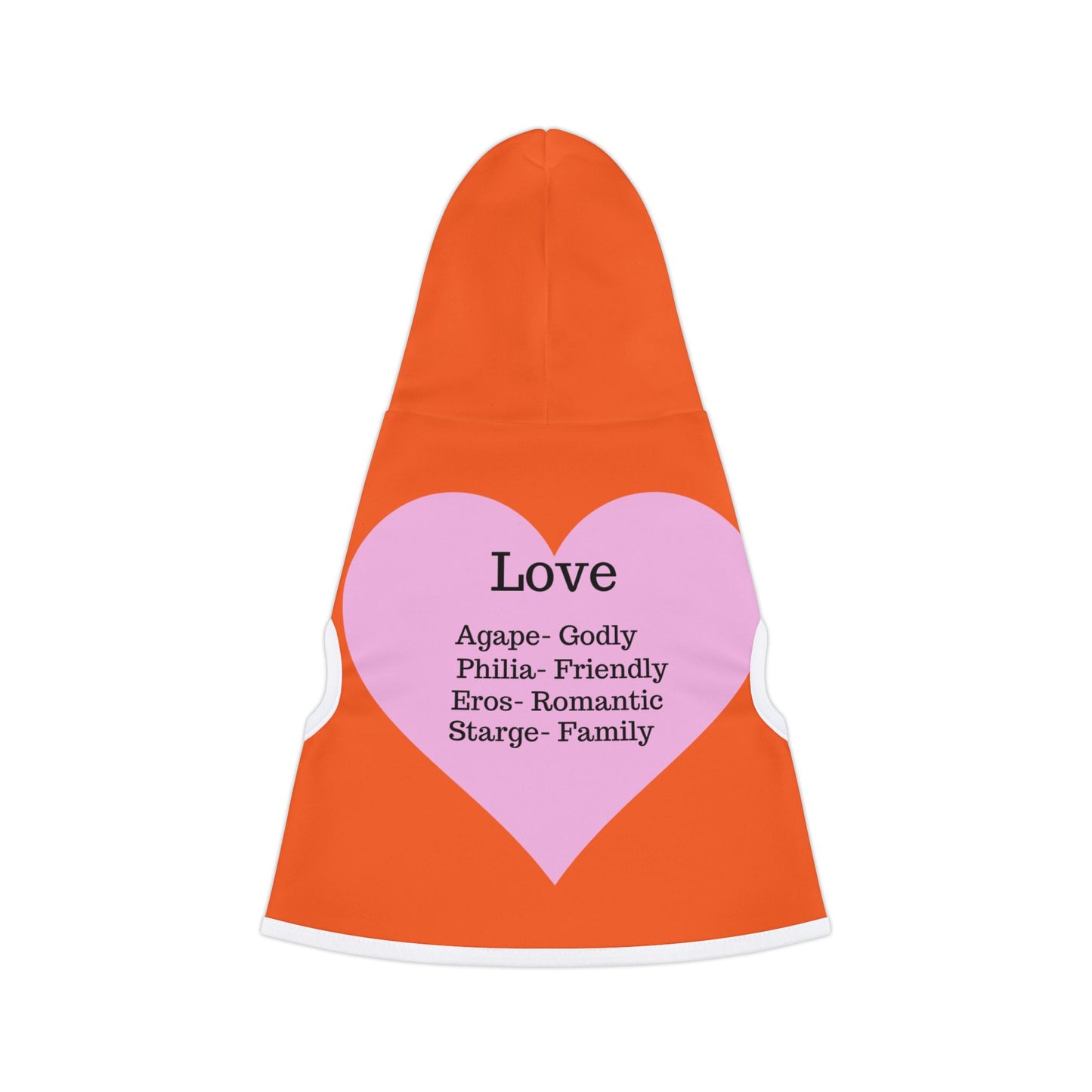 Charming Heart Pet Hoodie (Orange)