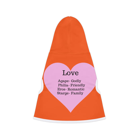 Charming Heart Pet Hoodie (Orange)