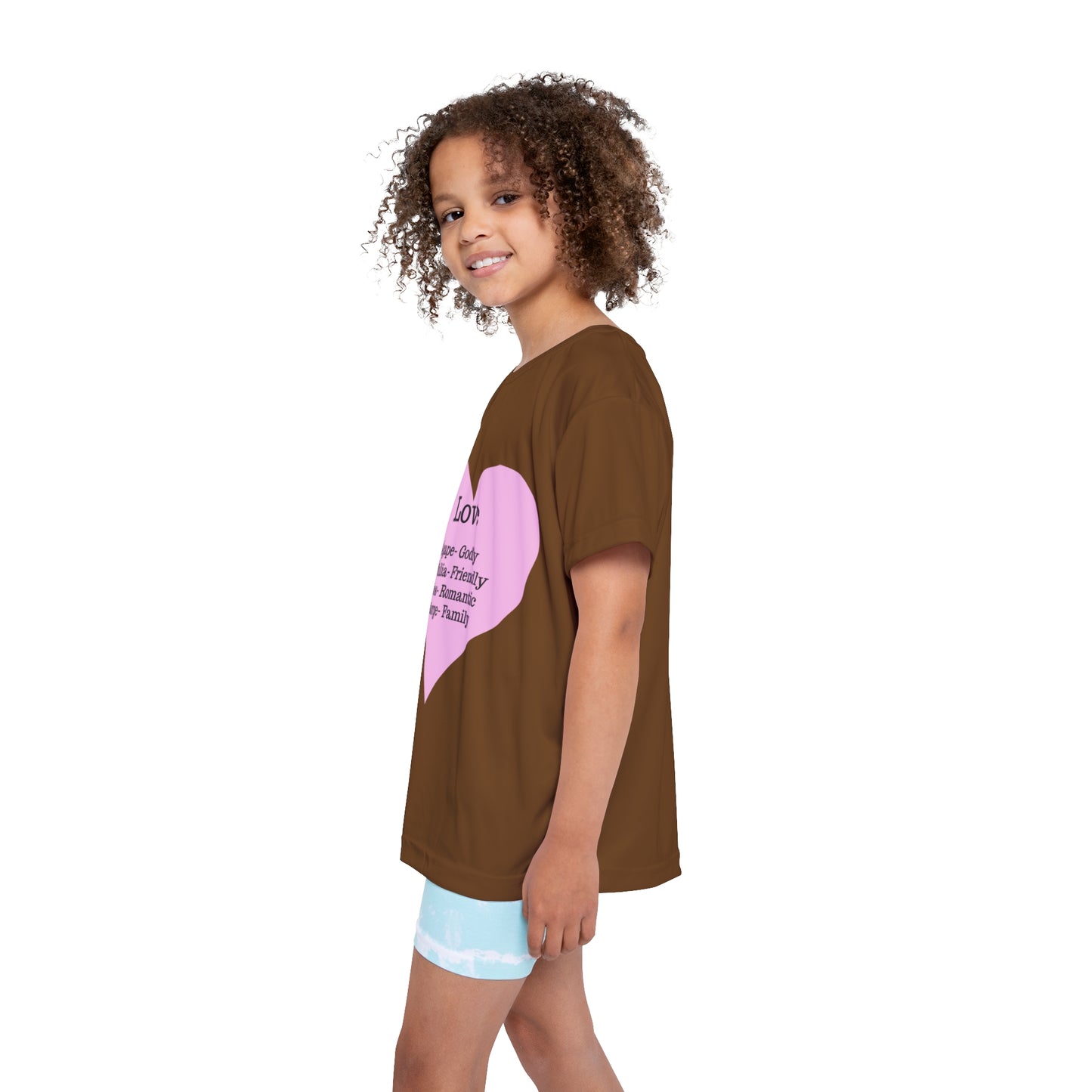 Types of Love Heart Kids Performance Jersey (Brown)