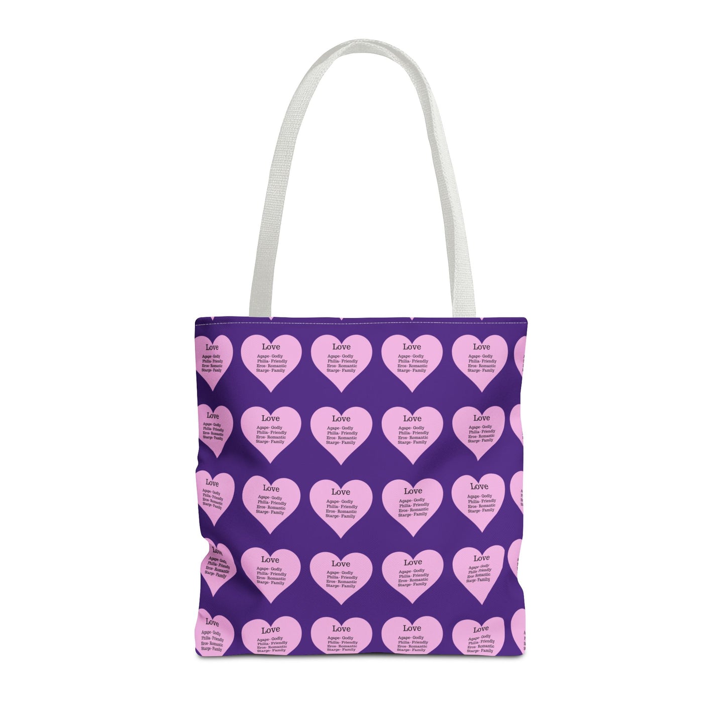 Pink Hearts Tote Bag (Purple)