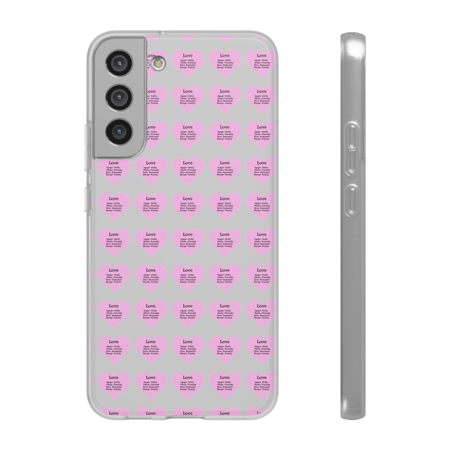 Pink Hearts Transparent Phone Case
