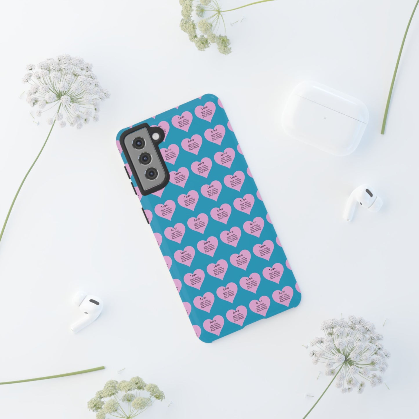 Hearts-A-Flutter Phone Case (Samsung)(Turquoise)
