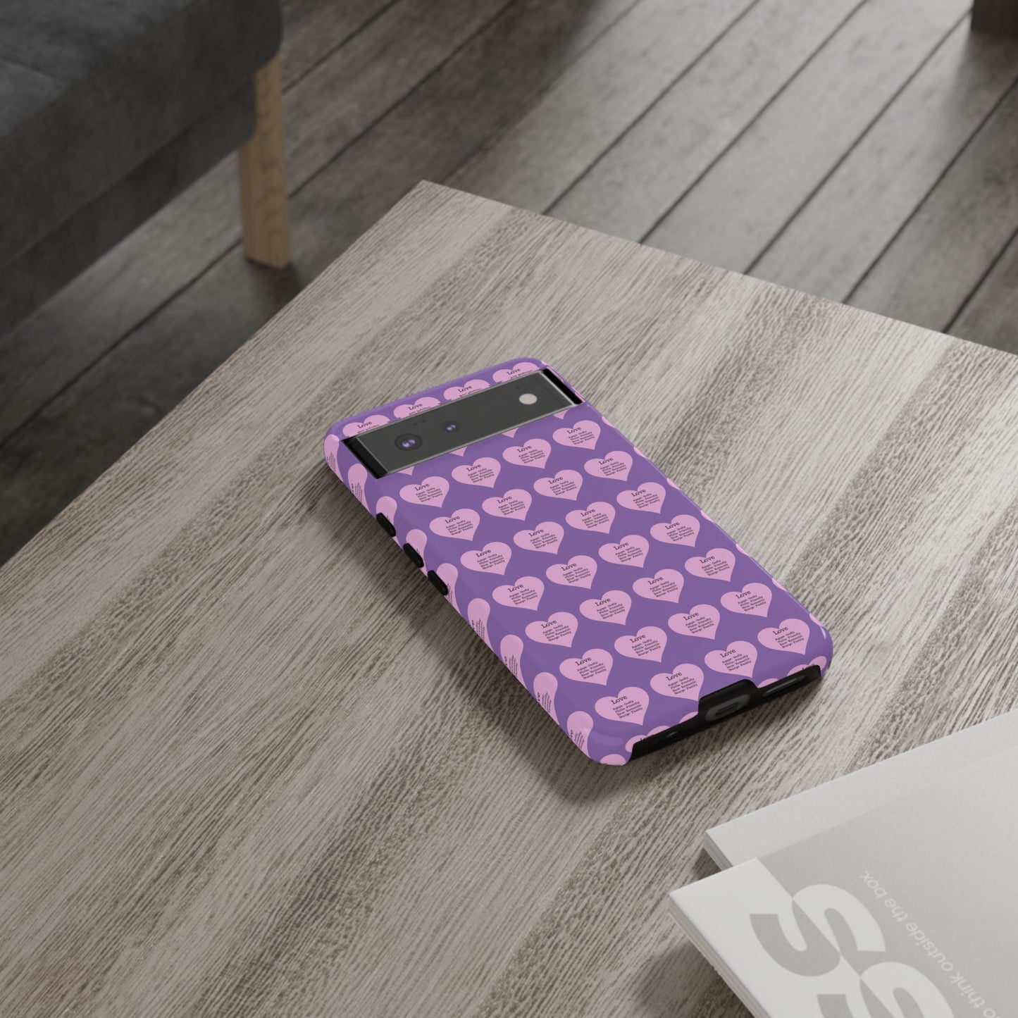 Hearts-A-Flutter Phone Case (iPhone, Google Pixel)(Light purple)