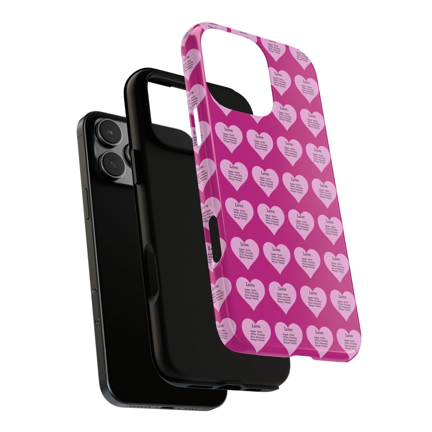 Hearts-A-Flutter Phone Case (iPhone, Google Pixel)(Pink)