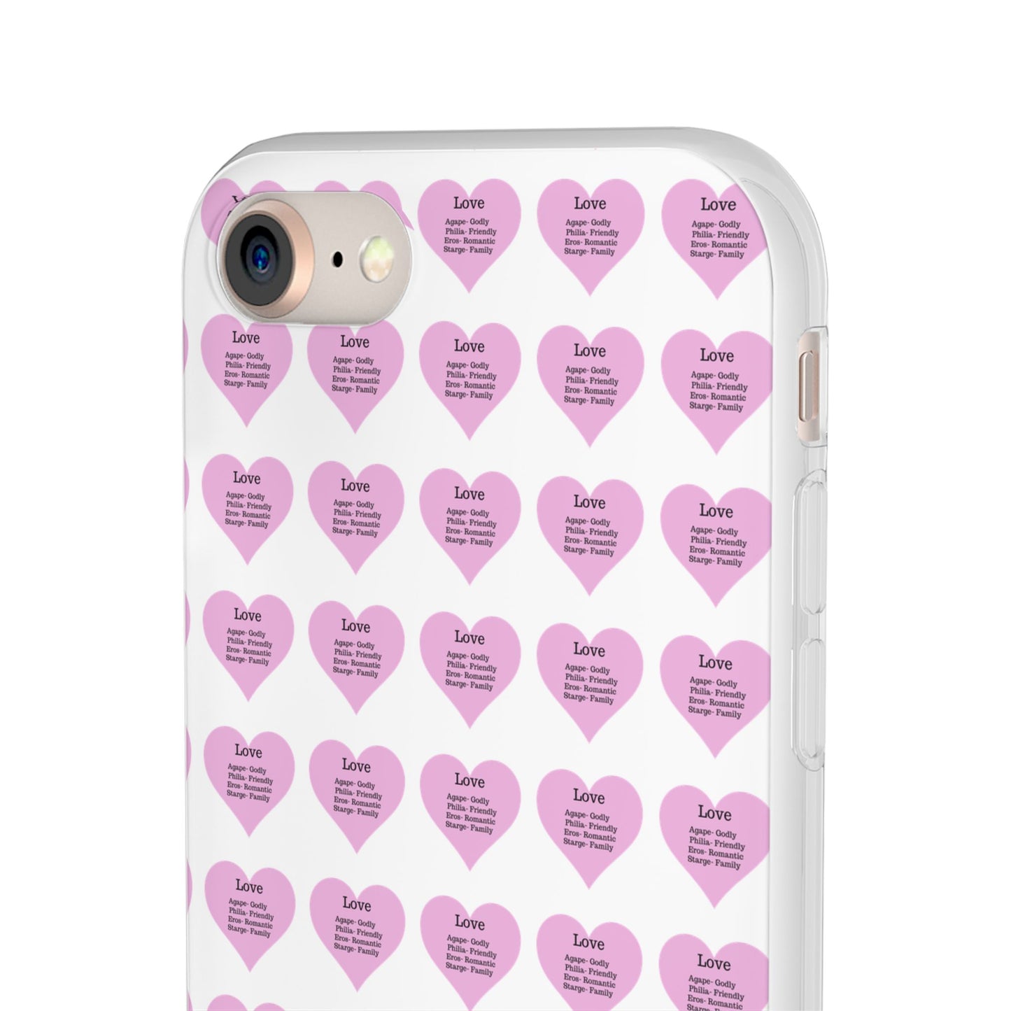 Pink Hearts Transparent Phone Case