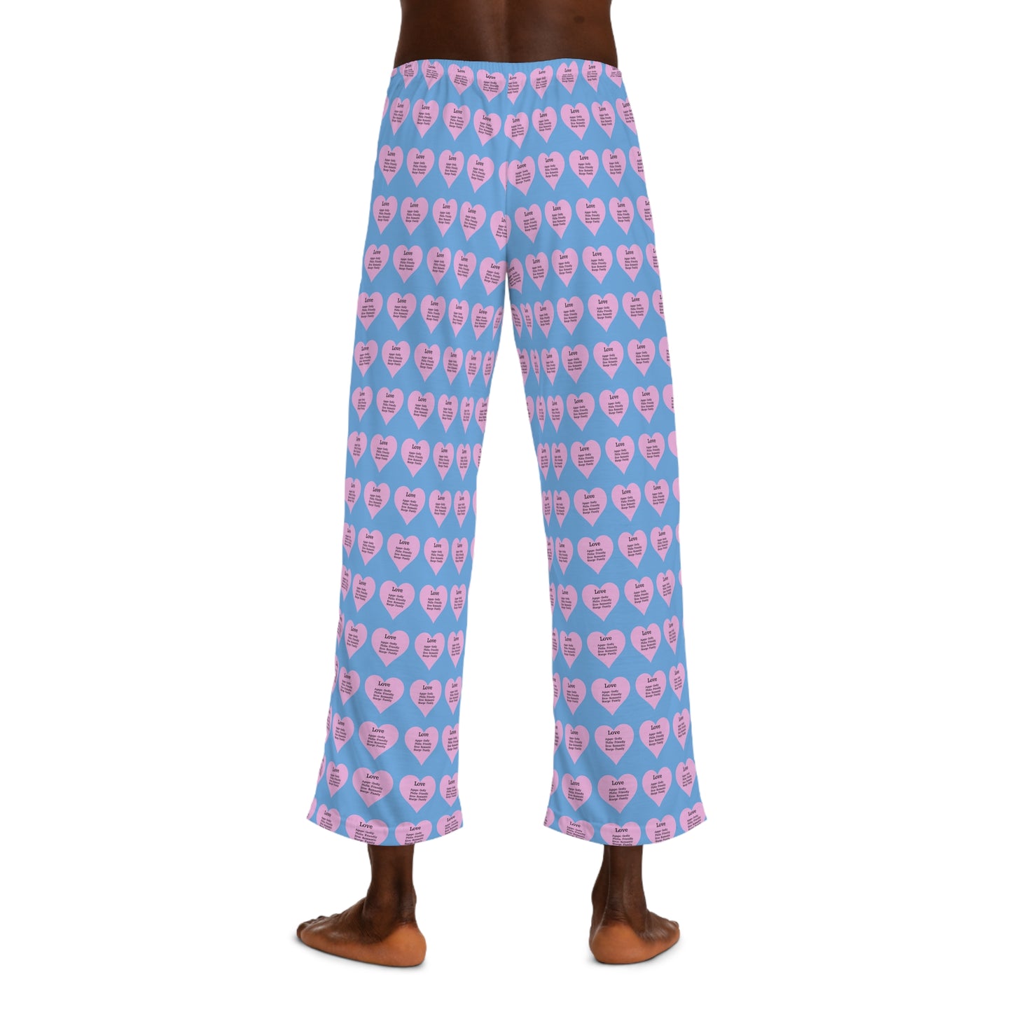 Men's All-Over Print Pajama Pants (Light Blue)