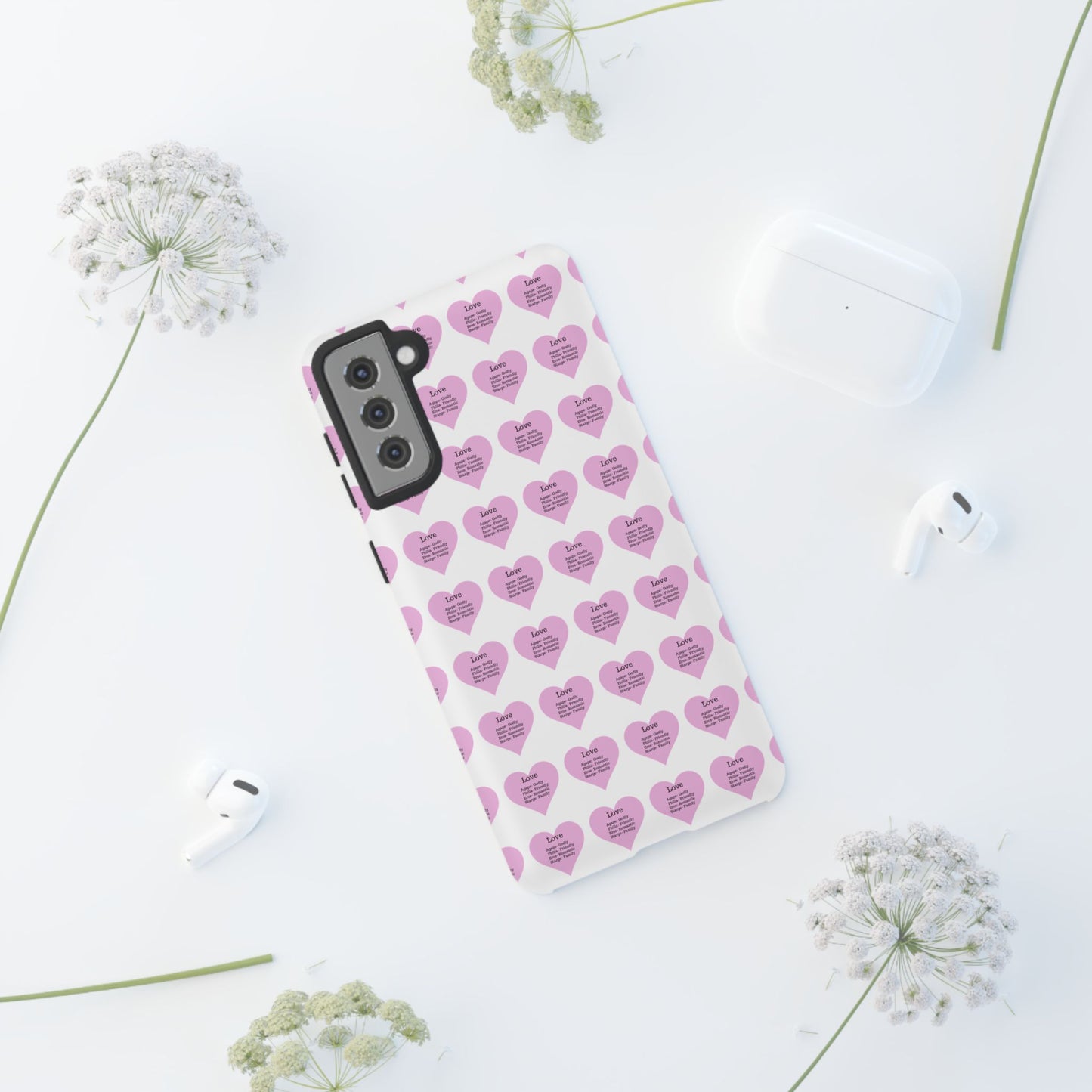 Hearts-A-Flutter Phone Case (Samsung)(White)