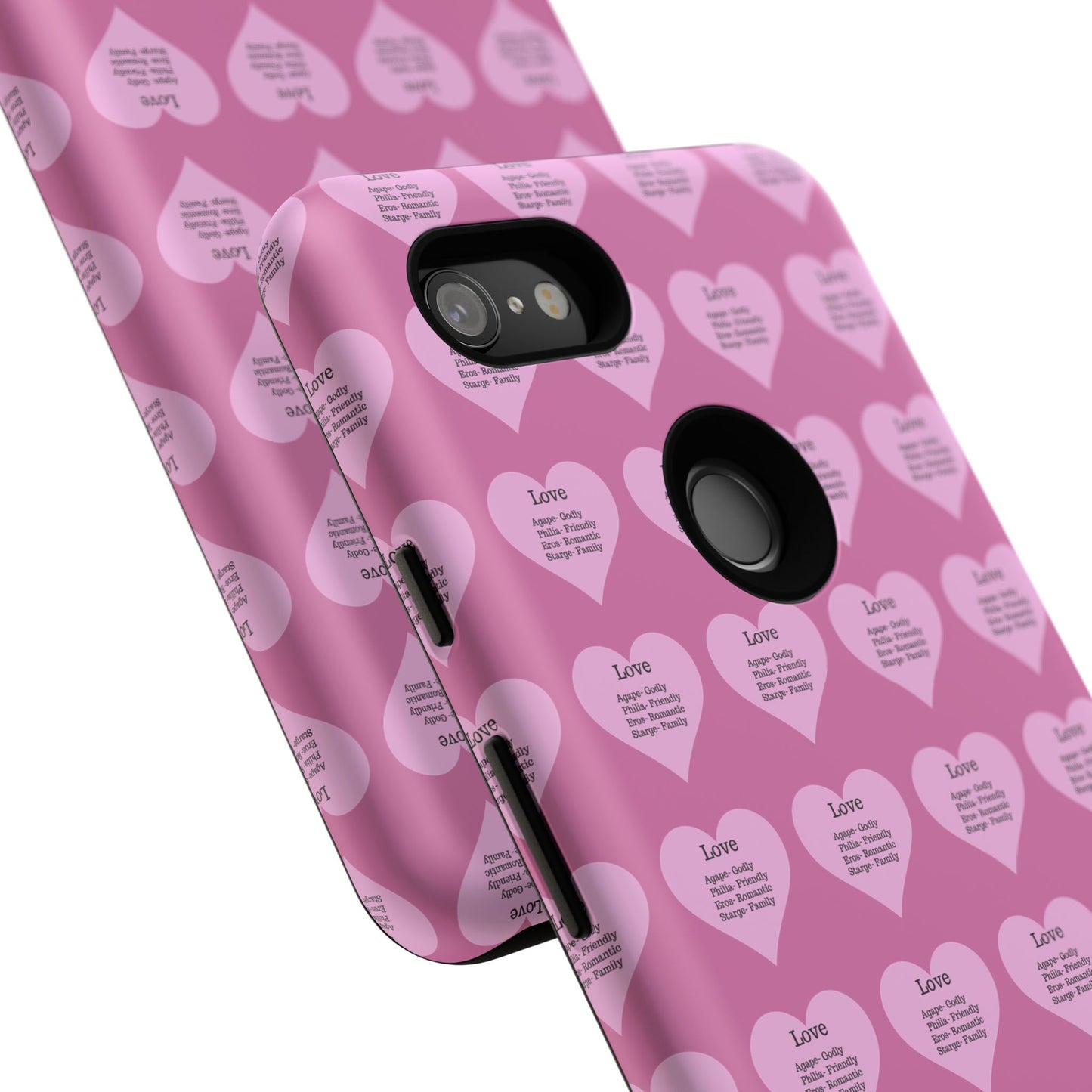 Hearts-A-Flutter Phone Case (iPhone, Google Pixel)(Light pink)