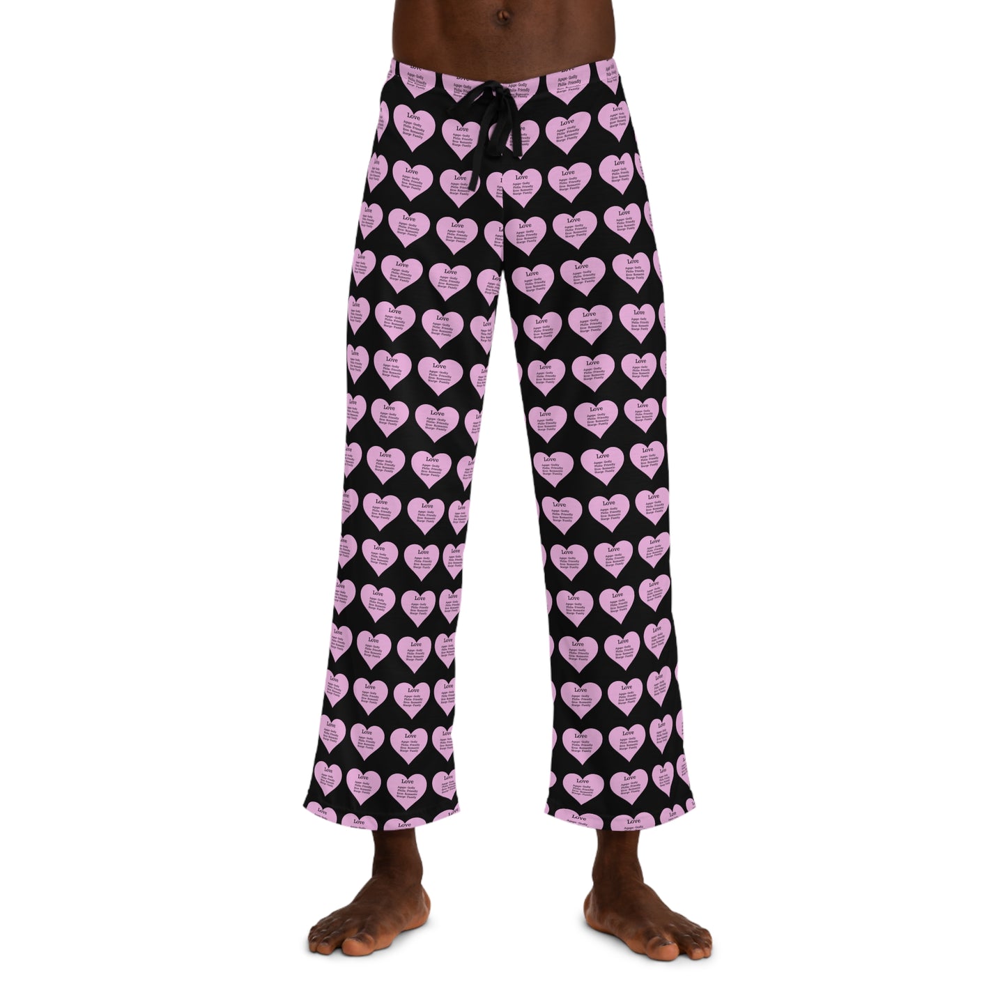 Men's All-Over Print Pajama Pants (Black)