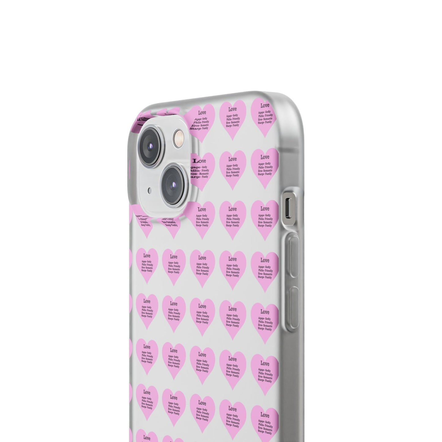 Pink Hearts Transparent Phone Case