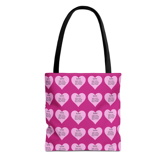 Pink Hearts Tote Bag (Pink)