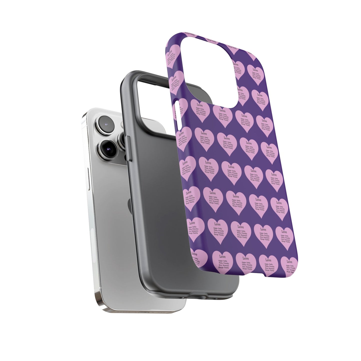 Hearts-A-Flutter Phone Case (iPhone, Google Pixel)(Purple)