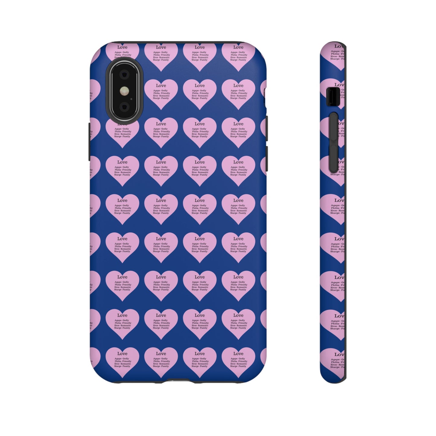 Hearts-A-Flutter Phone Case (iPhone, Google Pixel)(Dark blue)