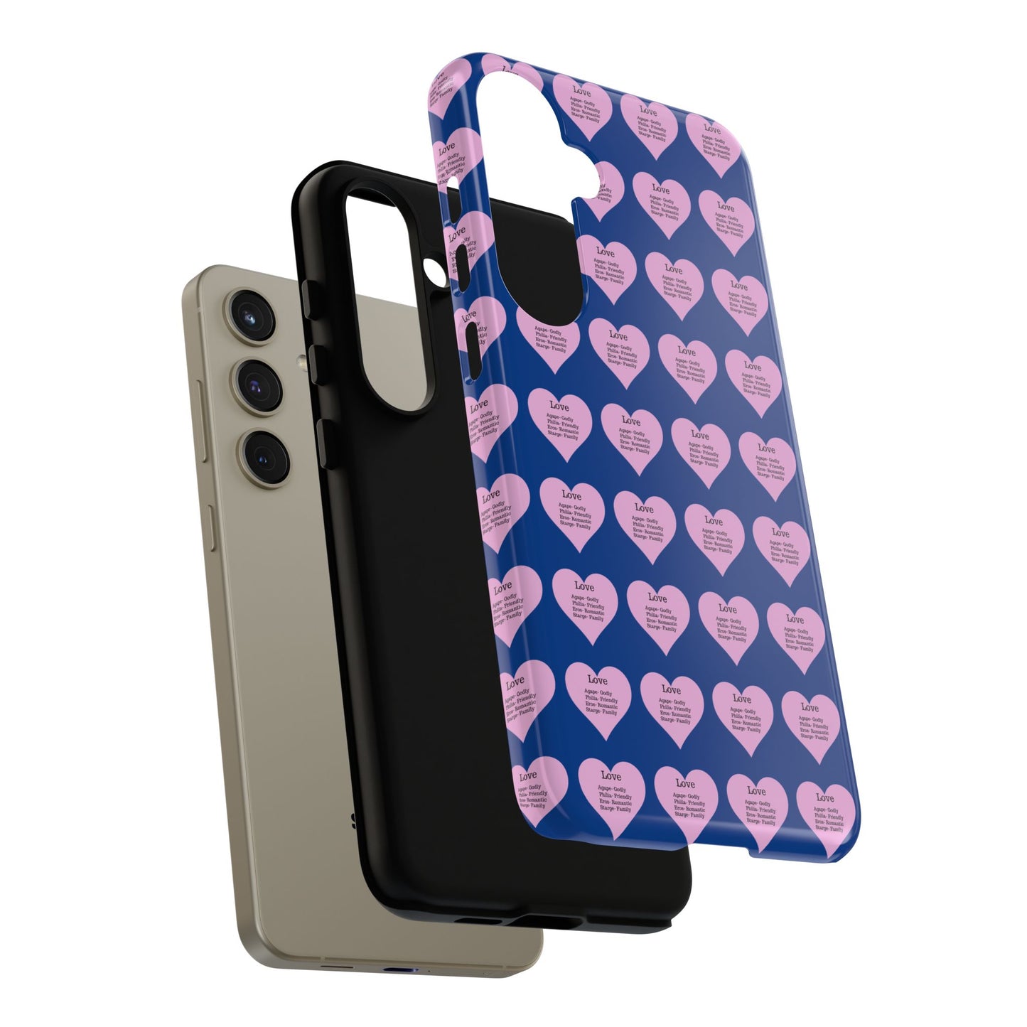 Hearts-A-Flutter Phone Case (Samsung)(Dark blue)