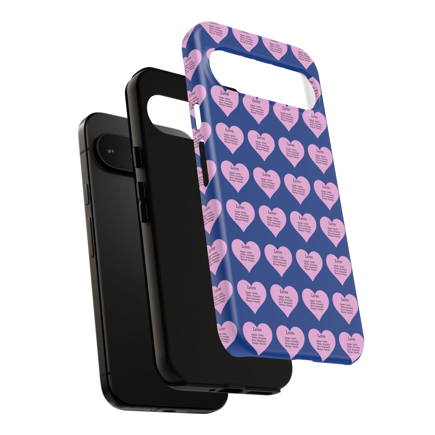 Hearts-A-Flutter Phone Case (iPhone, Google Pixel)(Dark blue)