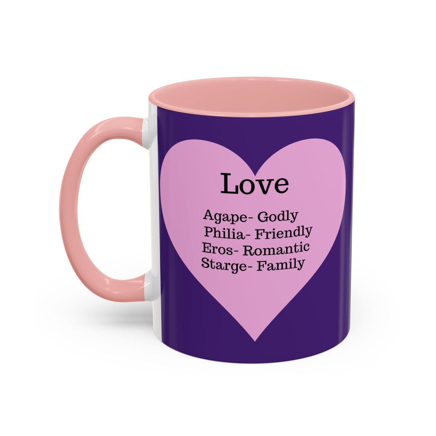Charming Heart Accent Coffee Mug (Purple)